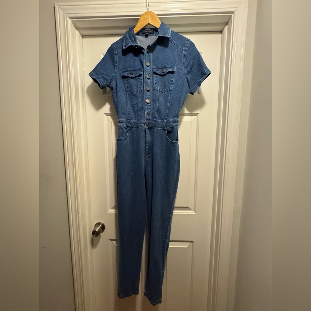 Haute Monde - Anthropology - Indigo Denim Jumpsuit